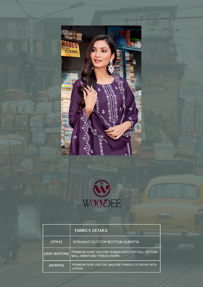 Victoria By Woodee Viscose Kurti With Bottom Dupatta Suppliers In India